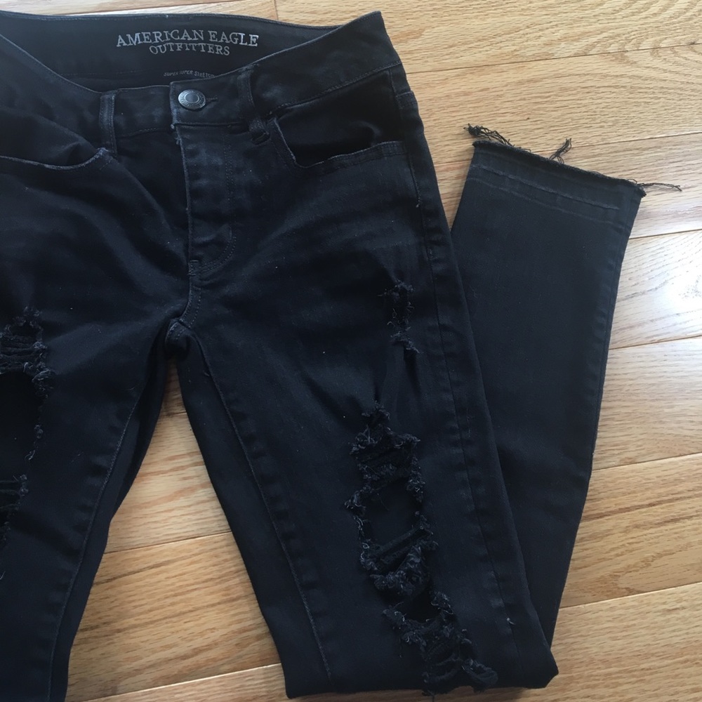 Distressed Black Jeans